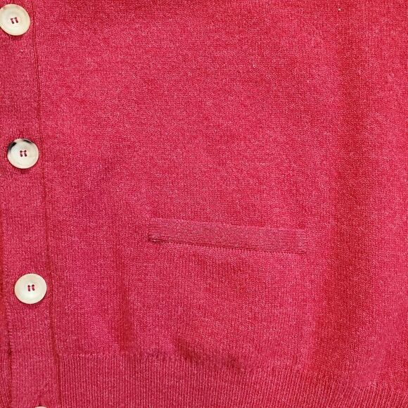 Ben Silver Lambswool Cardigan by William Lockie Mr. Rogers Red Preppy Men's XXL - Picture 3 of 4